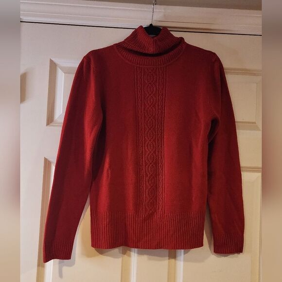 Dressbarn soft red acrylic turtleneck sweater M - Picture 1 of 4